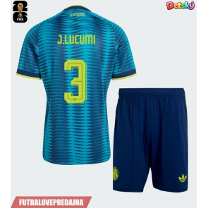 Lacne Dětský Futbalové dres Kolumbia Jhon Lucumi #3 MS 2026 Krátky Rukáv - Preč (+ trenírky)
